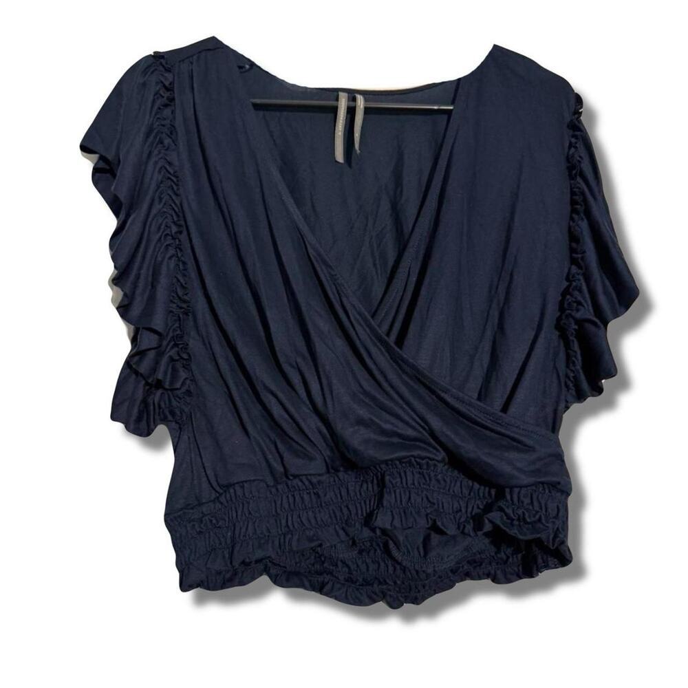 Navy blue ruffle top from Anthropologie women's size medium